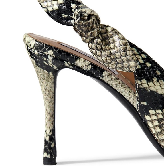 TABITHA SIMMONS GORGEOUS PYTHON SLINGBACK HEELS WITH SIDE BOW DETAIL SIZE 8.5 - Picture 7 of 13